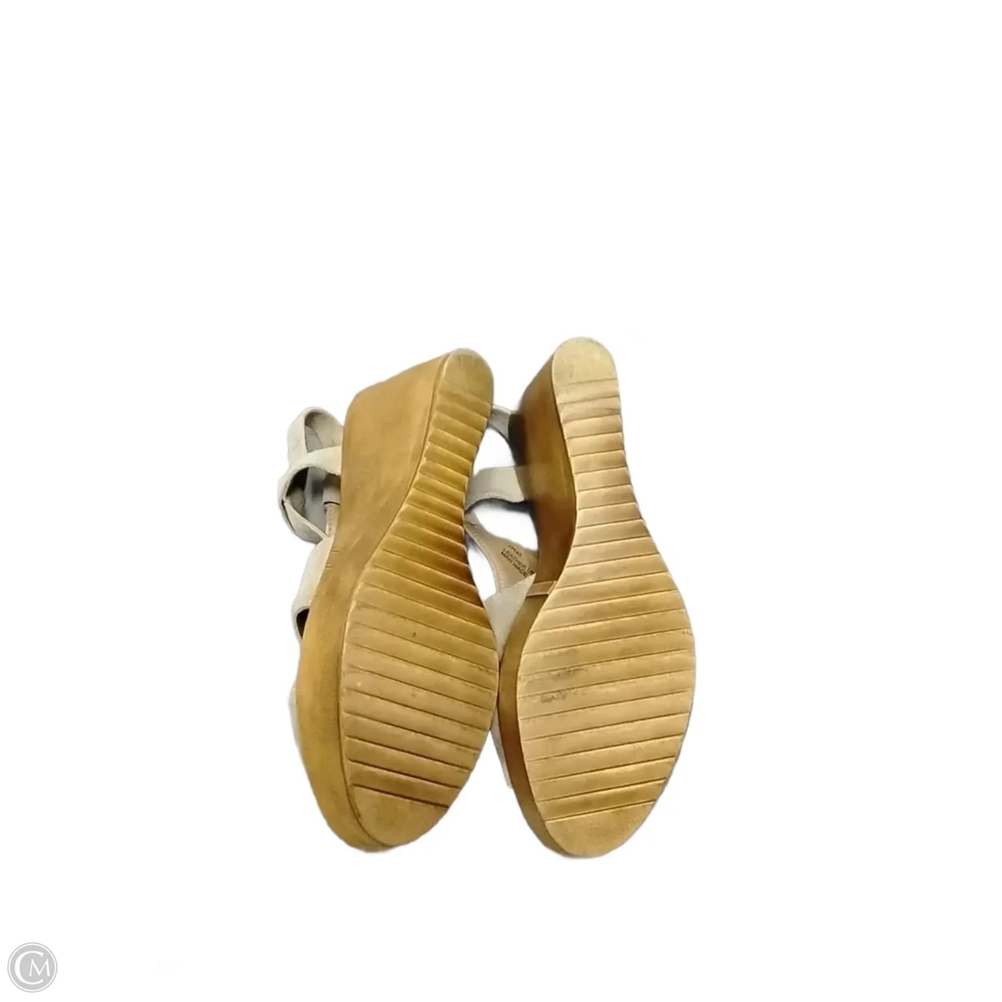 Sandals Heels Wedge By Clothes Mentor In Tan, Size: 7.5