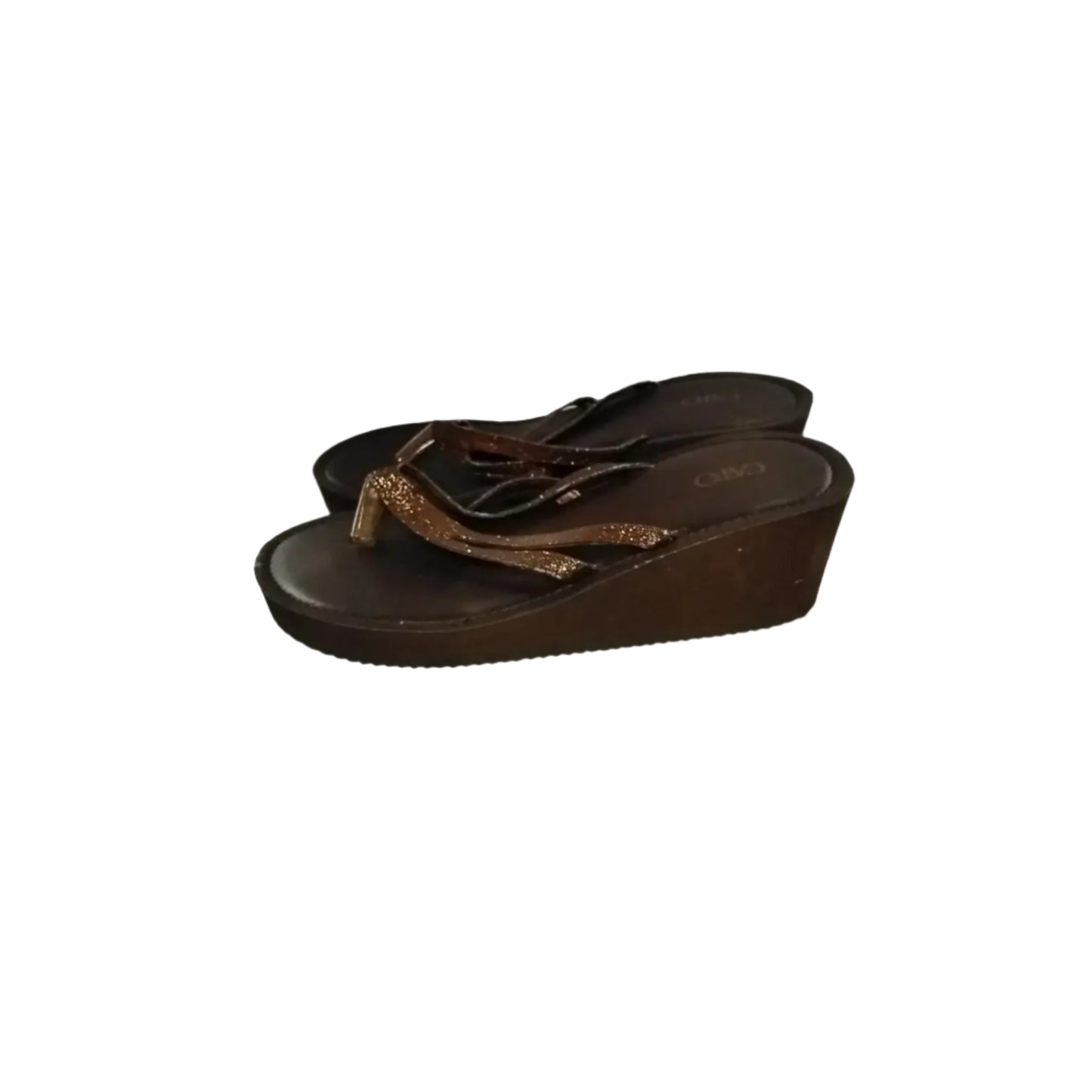 Sandals Heels Wedge By Cato In Bronze, Size: 6