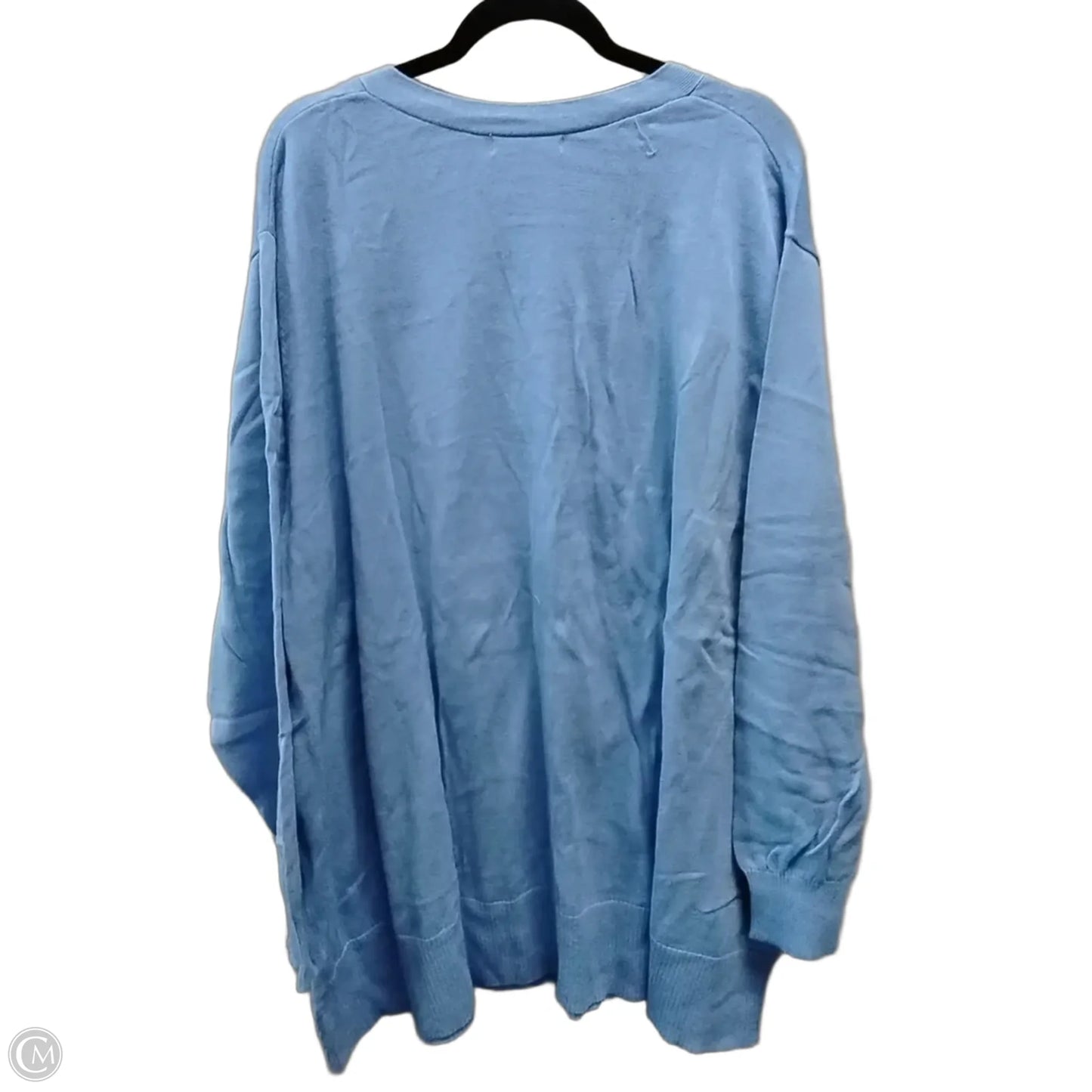 Sweater Cardigan By Woman Within In Blue, Size: 4x