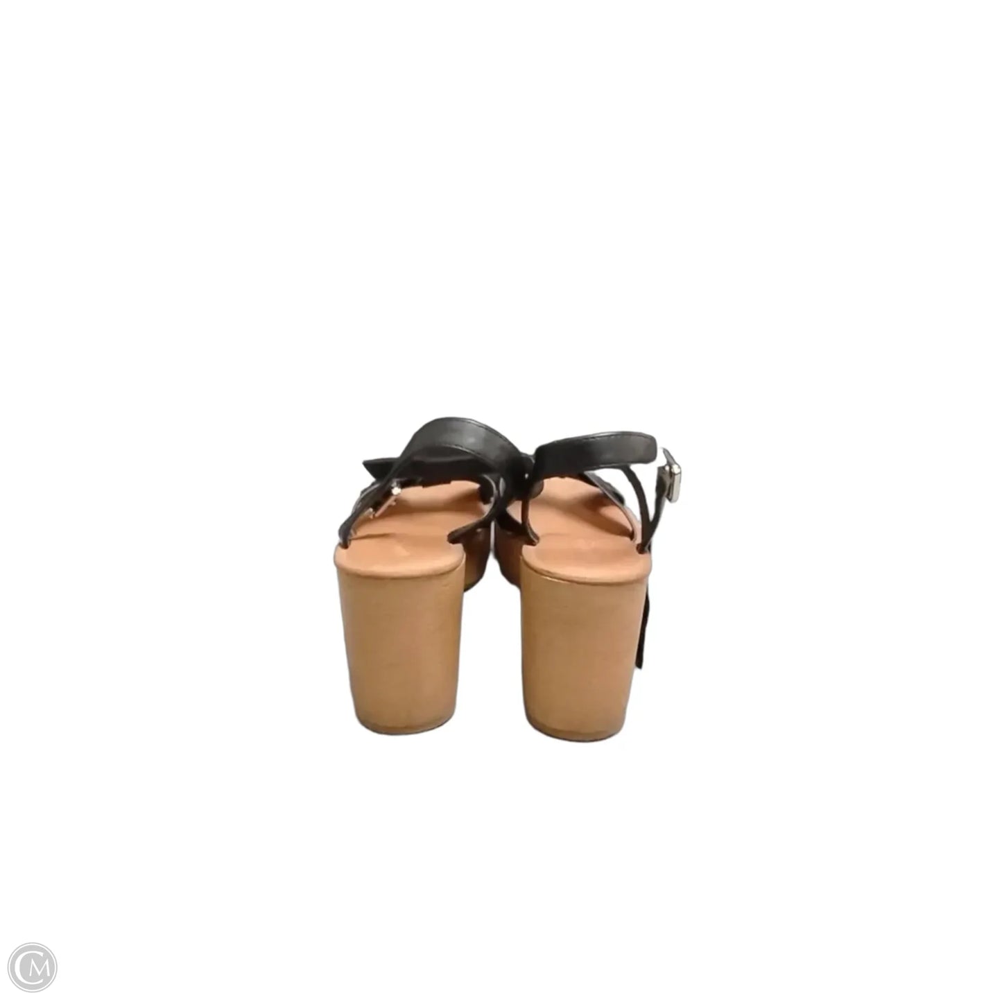 Sandals Heels Block By Universal Thread In Black & Brown, Size: 9