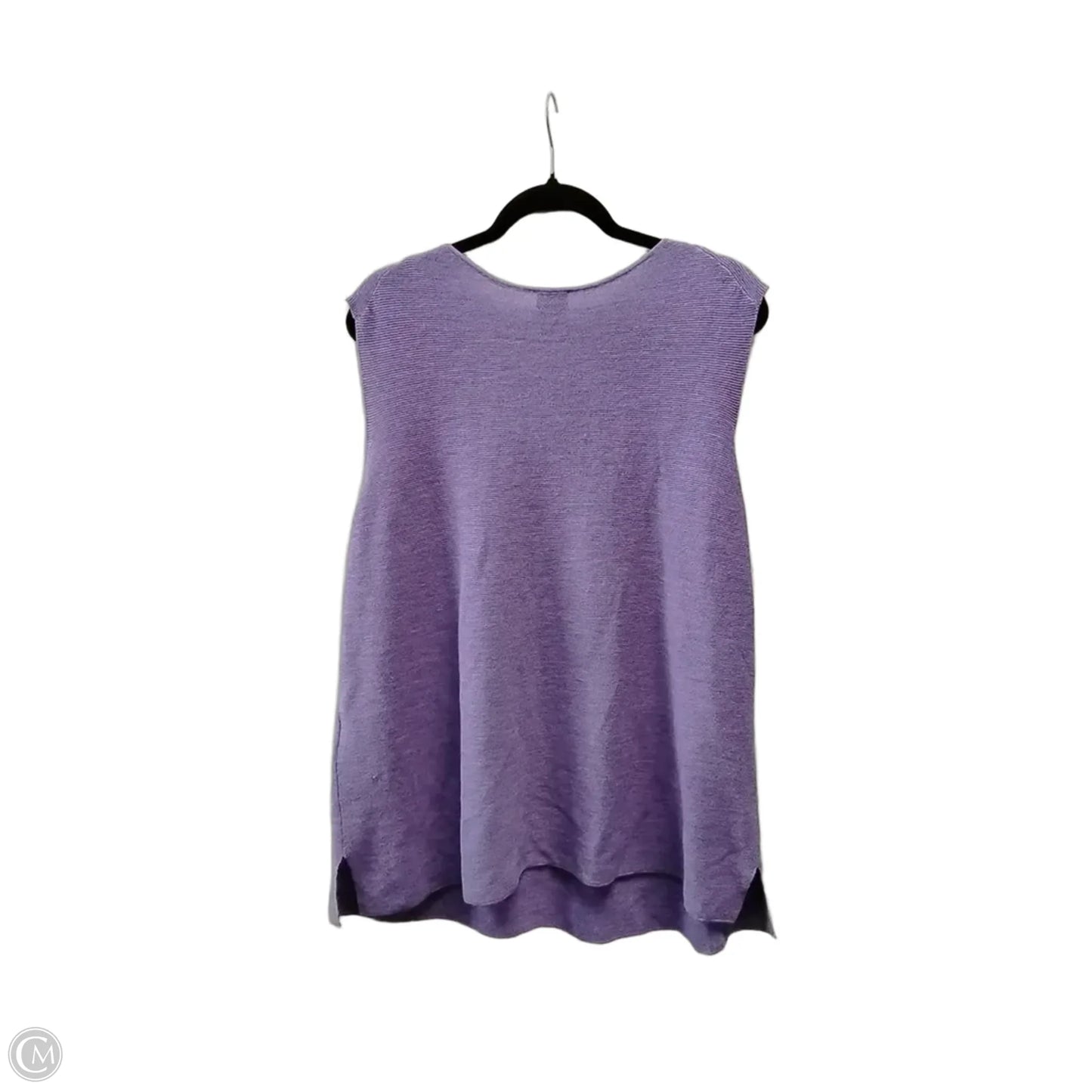Sweater Short Sleeve By Eileen Fisher In Purple, Size: 2x
