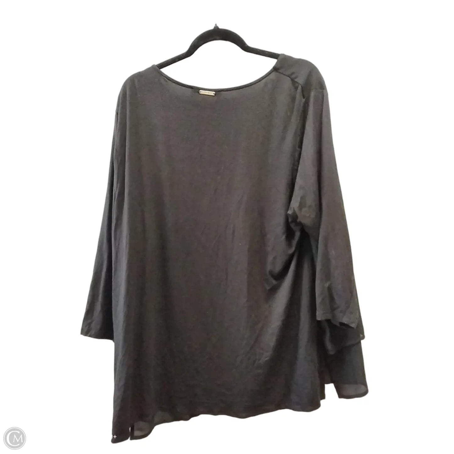 Blouse Long Sleeve By Michael By Michael Kors In Black, Size: 2x