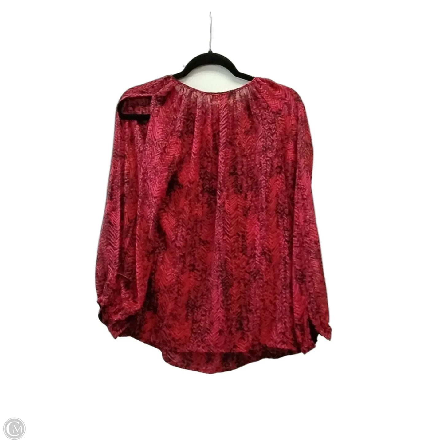 Blouse Long Sleeve By Michael By Michael Kors In Black & Red, Size: Xs