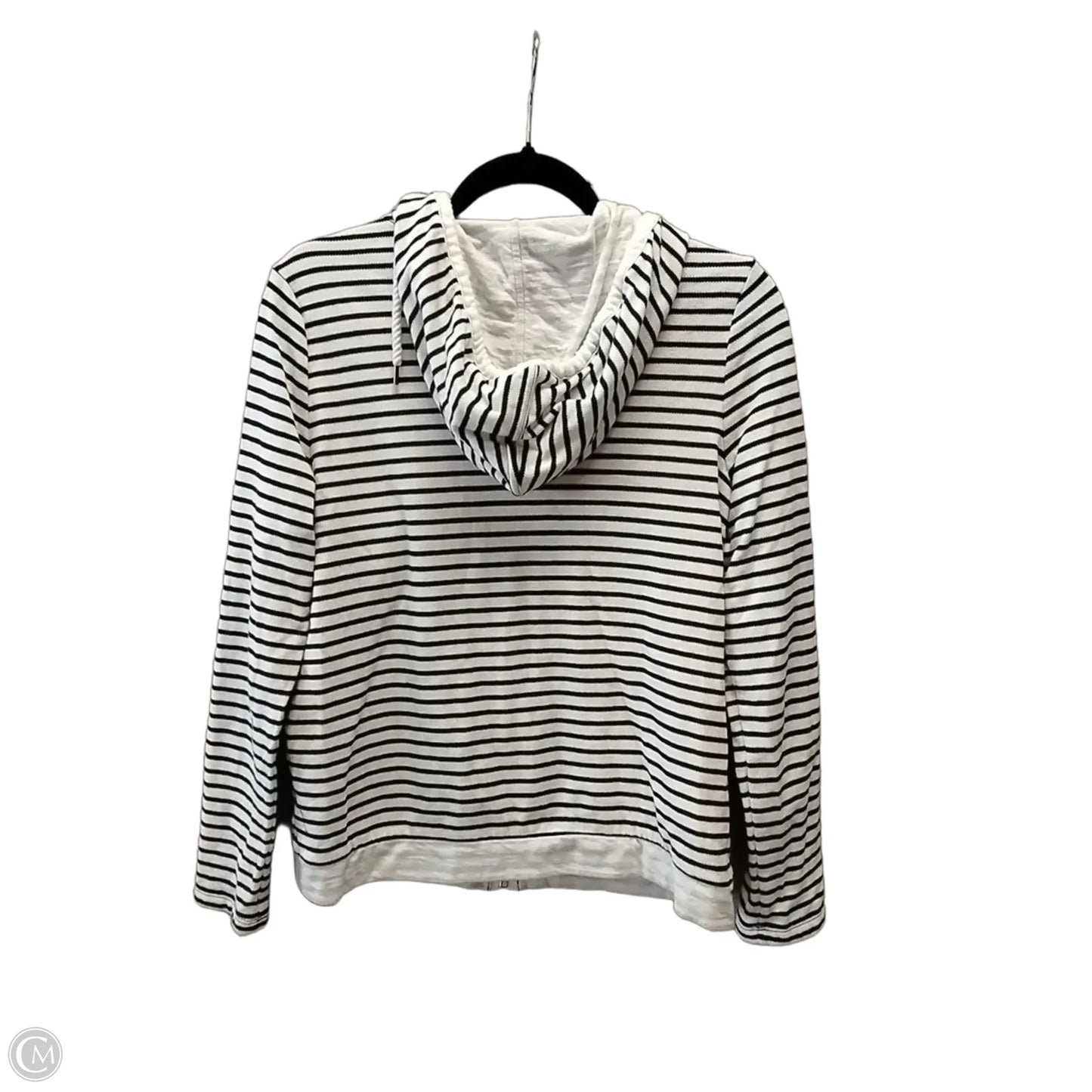 Sweatshirt Hoodie By Talbots In Blue & White, Size: S