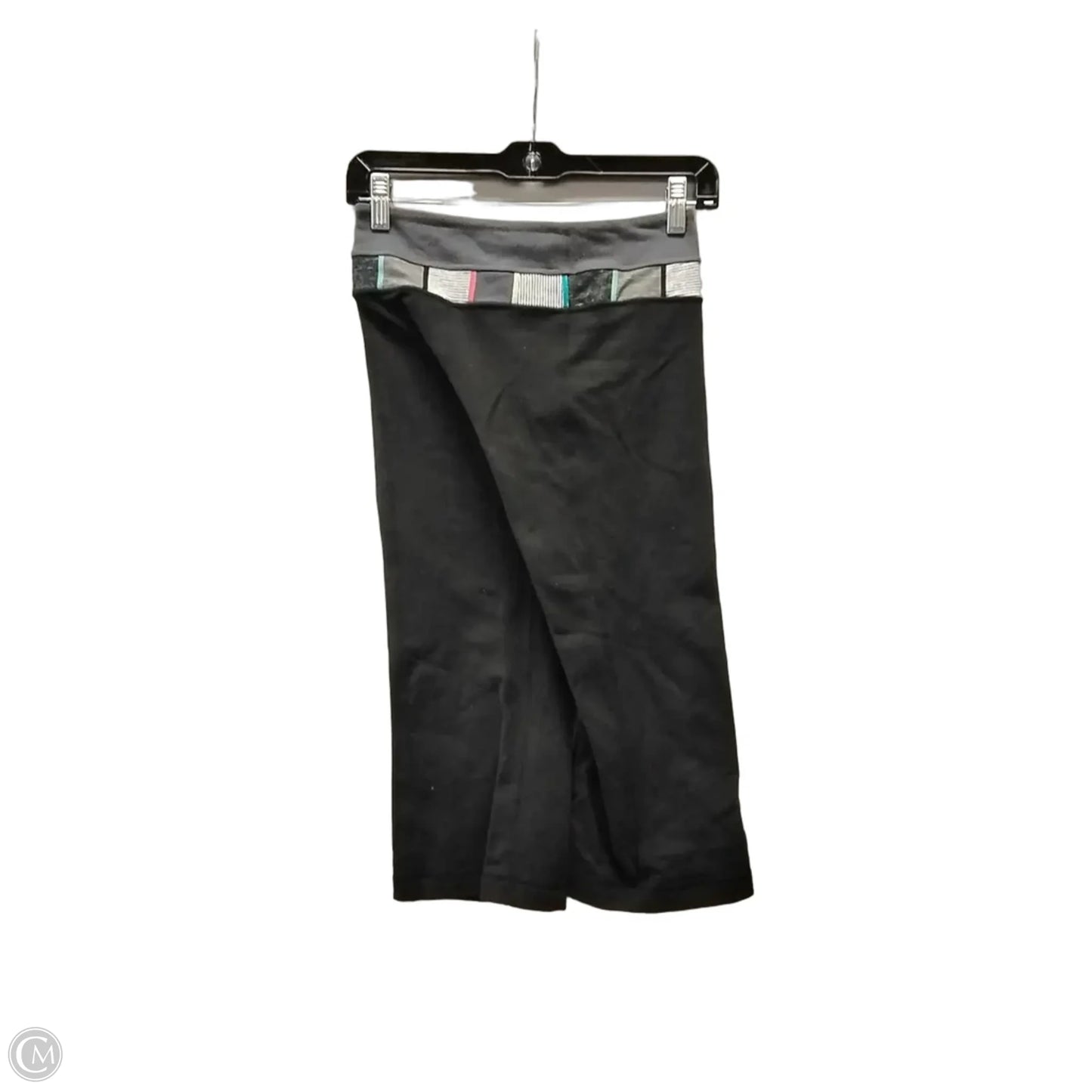 Athletic Capris By Lululemon In Black & Grey, Size: 4