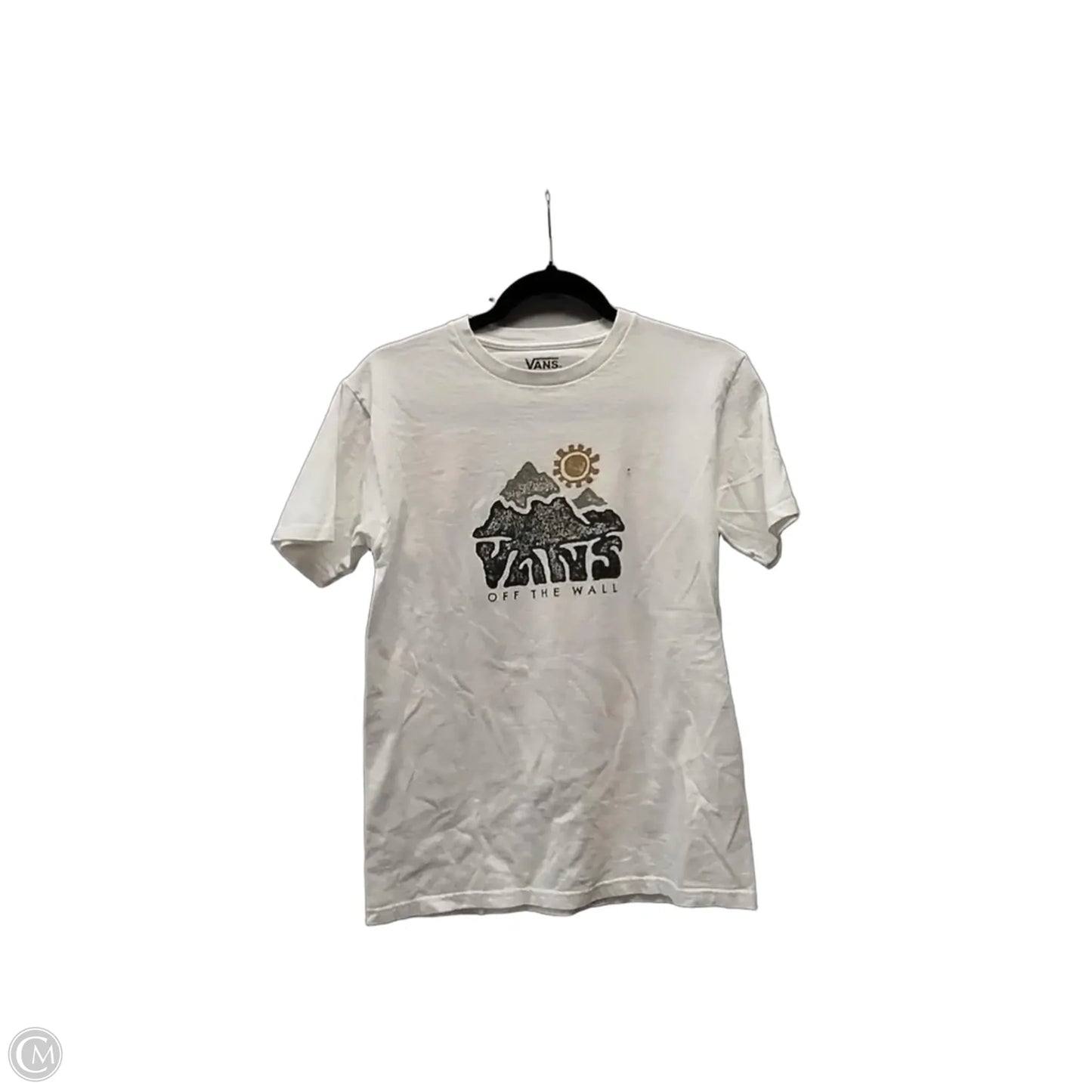 Top Short Sleeve By Vans In White, Size: S