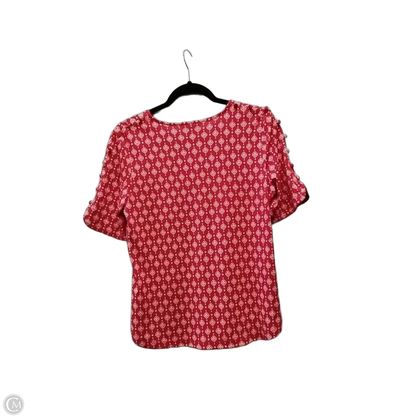 Top Short Sleeve By Liz Claiborne In Blue & Red & White, Size: S