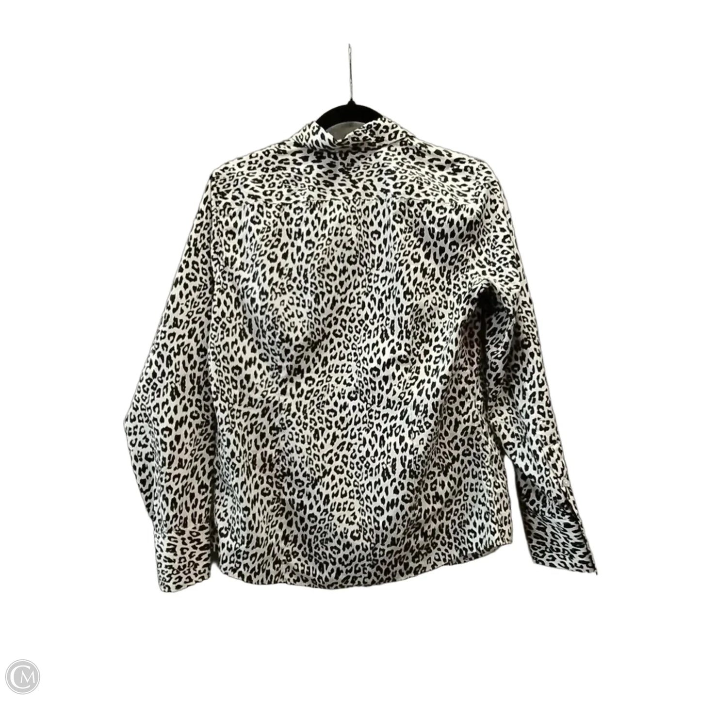 Blouse Long Sleeve By Lands End In Leopard Print, Size: S