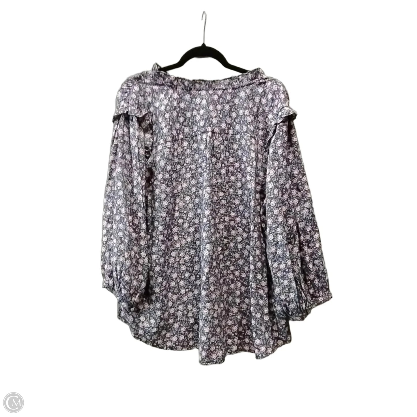 Blouse Long Sleeve By Lc Lauren Conrad In Floral Print, Size: 2x