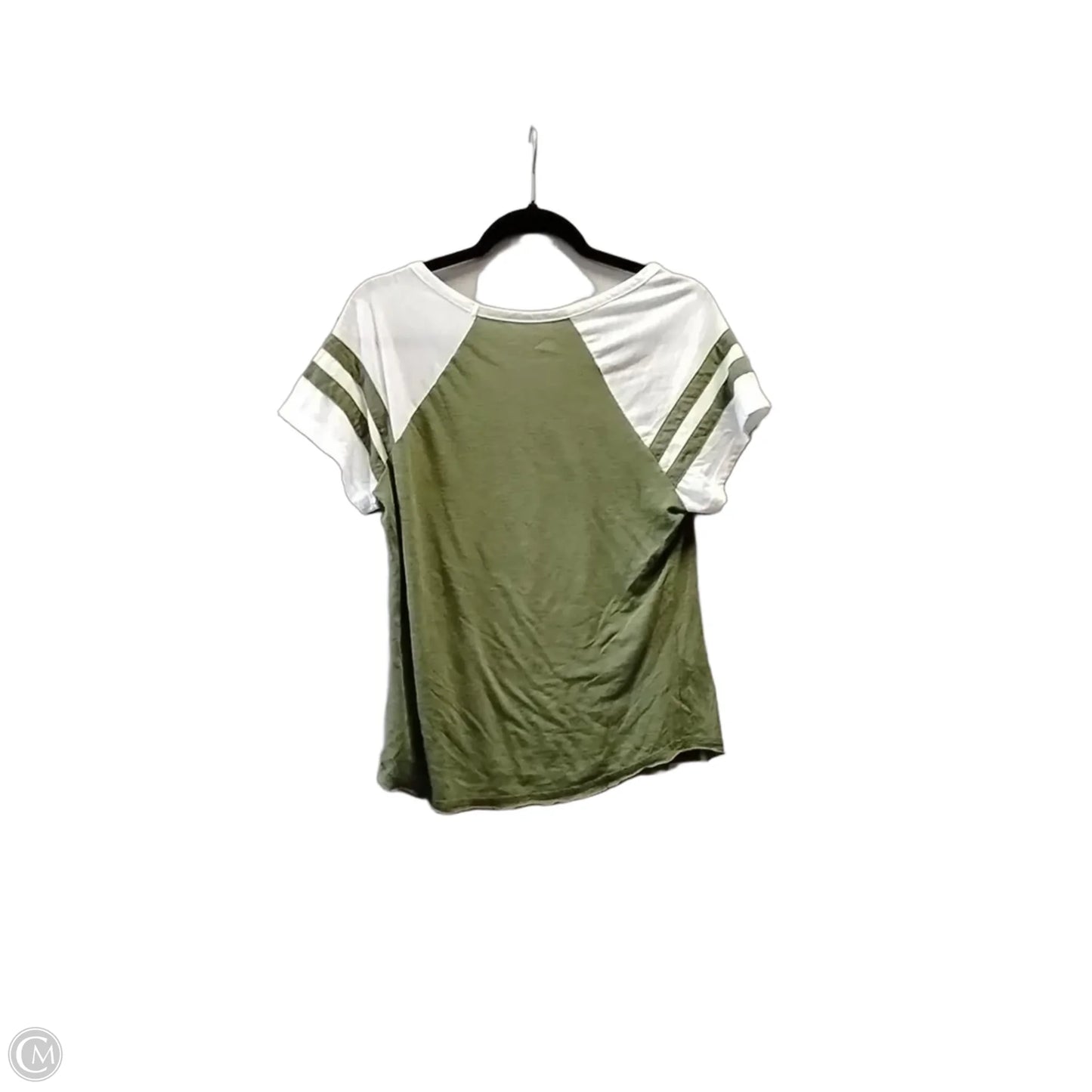Top Short Sleeve By Cme In Green & White, Size: M