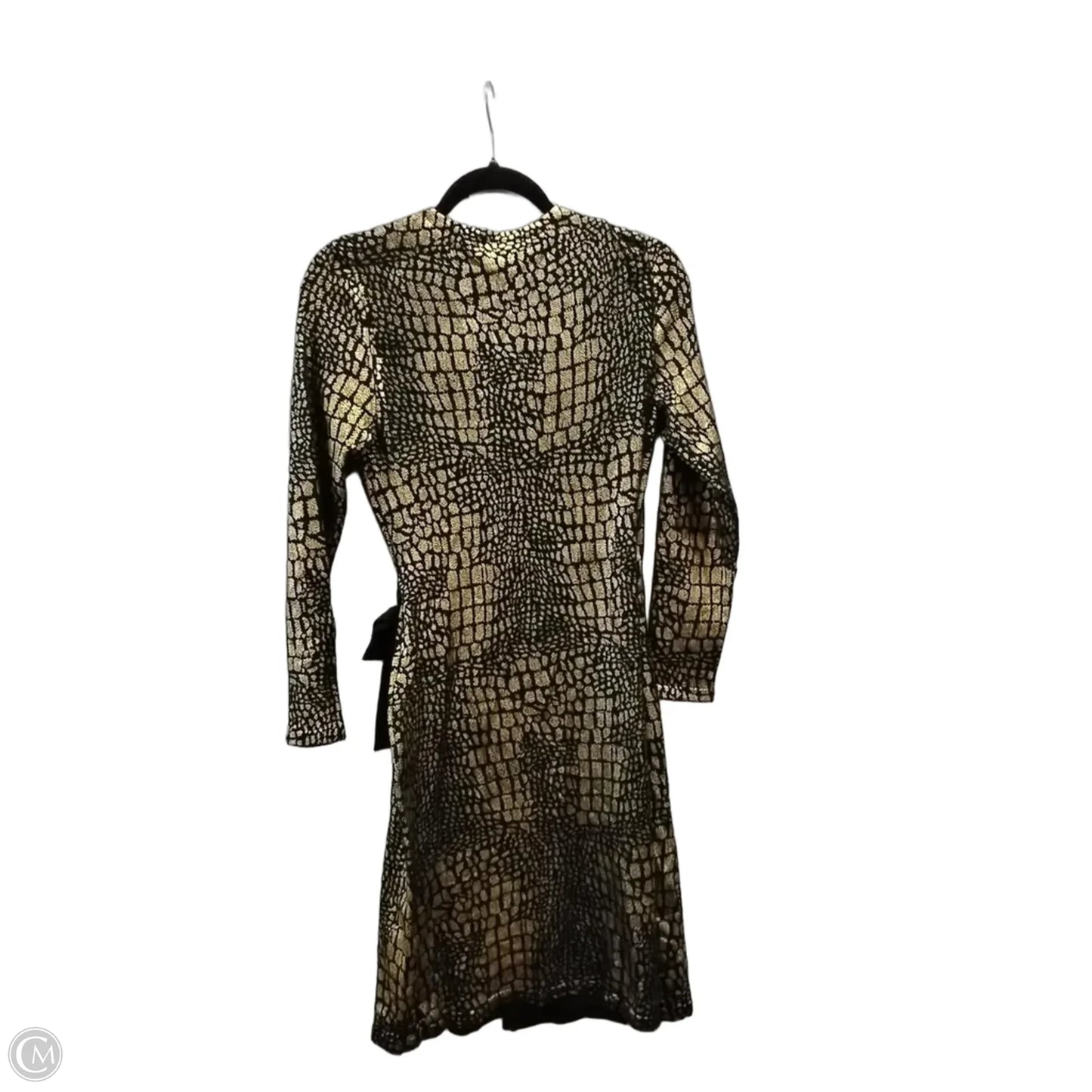 Dress Casual Midi By Inc In Black & Gold, Size: 4