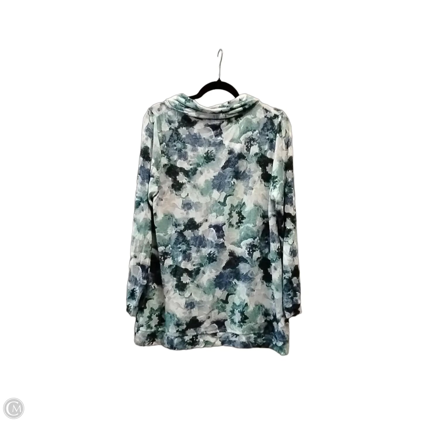 Sweater By Chicos In Blue & White, Size: 12