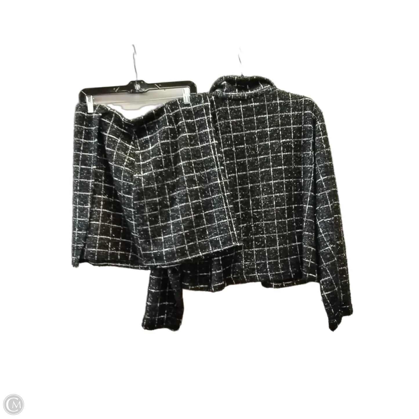 Skirt Set 2pc By Cato In Black & Silver, Size: 16