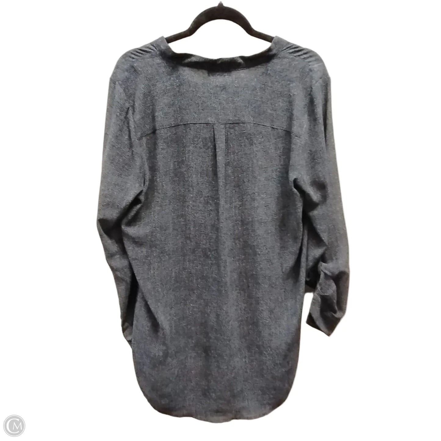 Blouse Long Sleeve By Cme In Navy, Size: L
