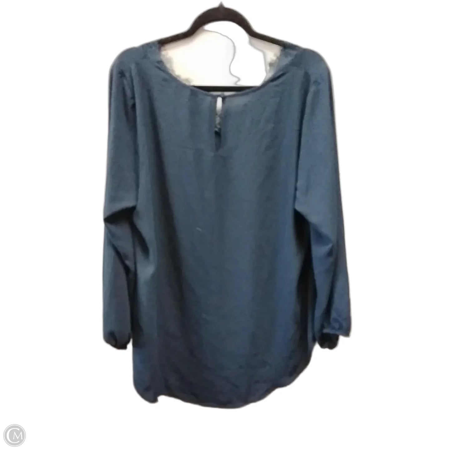 Blouse Long Sleeve By Papermoon In Navy, Size: 1x