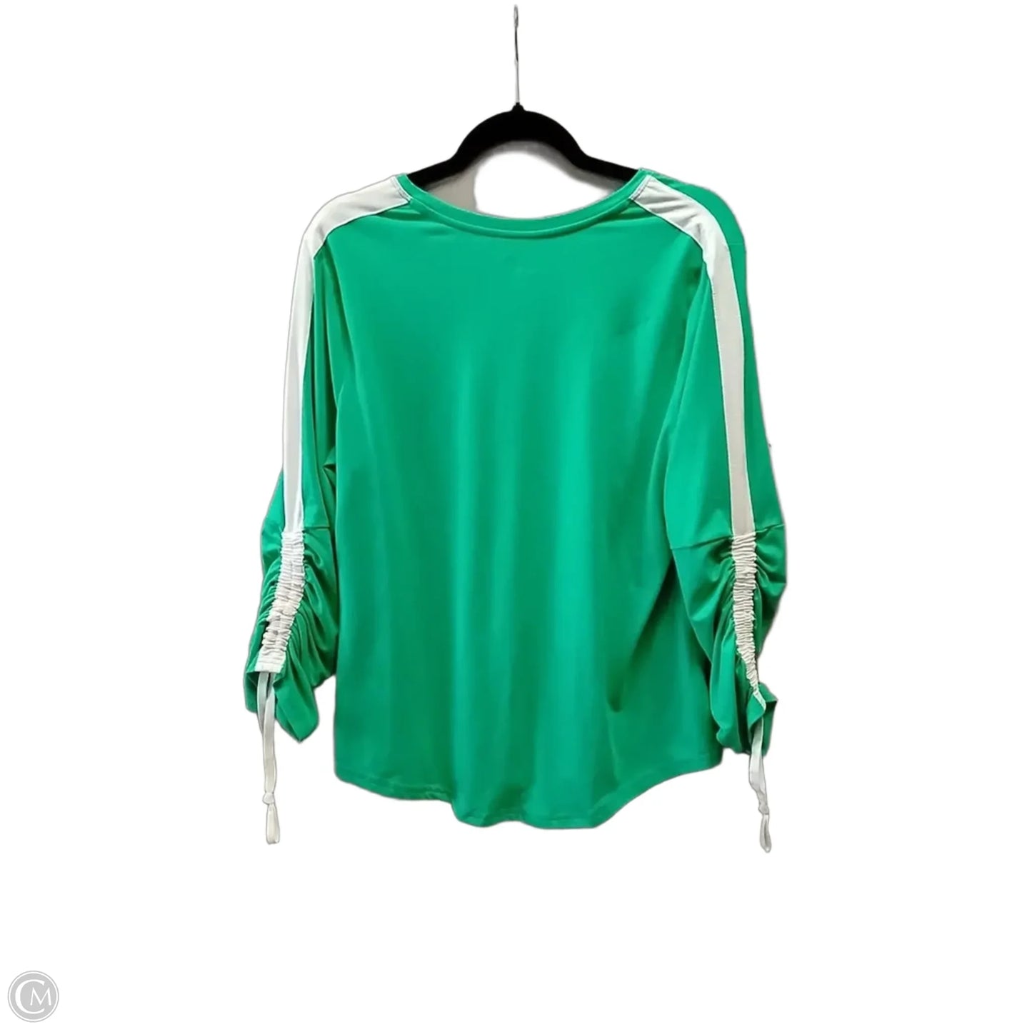 Athletic Top Long Sleeve Crewneck By Avia In Green & White, Size: L