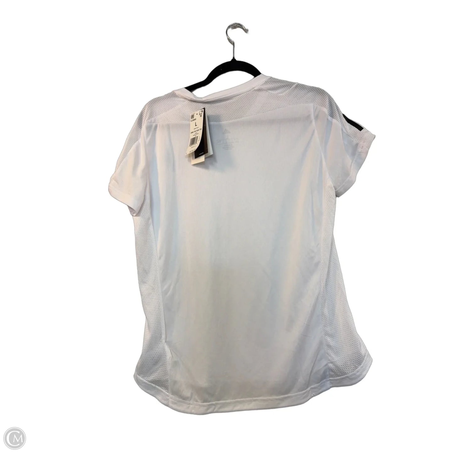Athletic Top Short Sleeve By Adidas In White, Size: L