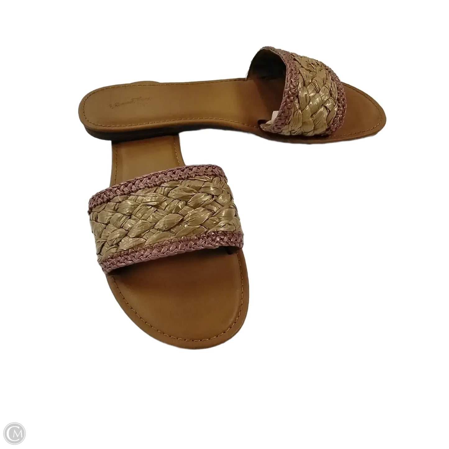 Sandals Flats By Clothes Mentor In Brown & Pink, Size: 11
