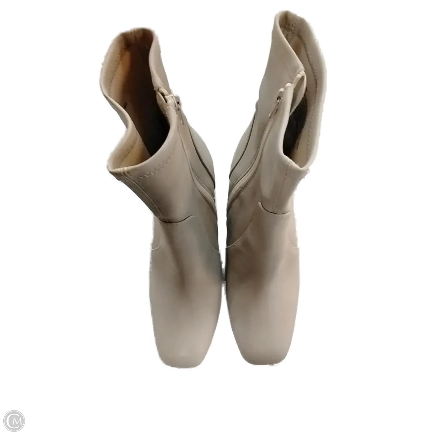Boots Ankle Heels By Clothes Mentor In Beige, Size: 8.5