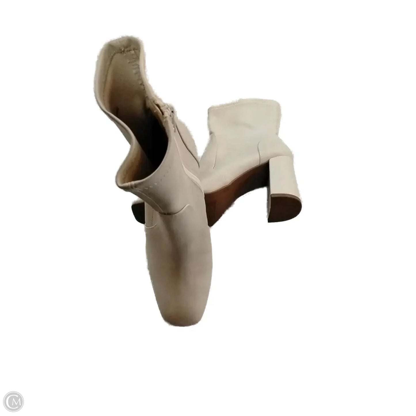 Boots Ankle Heels By Clothes Mentor In Beige, Size: 8.5