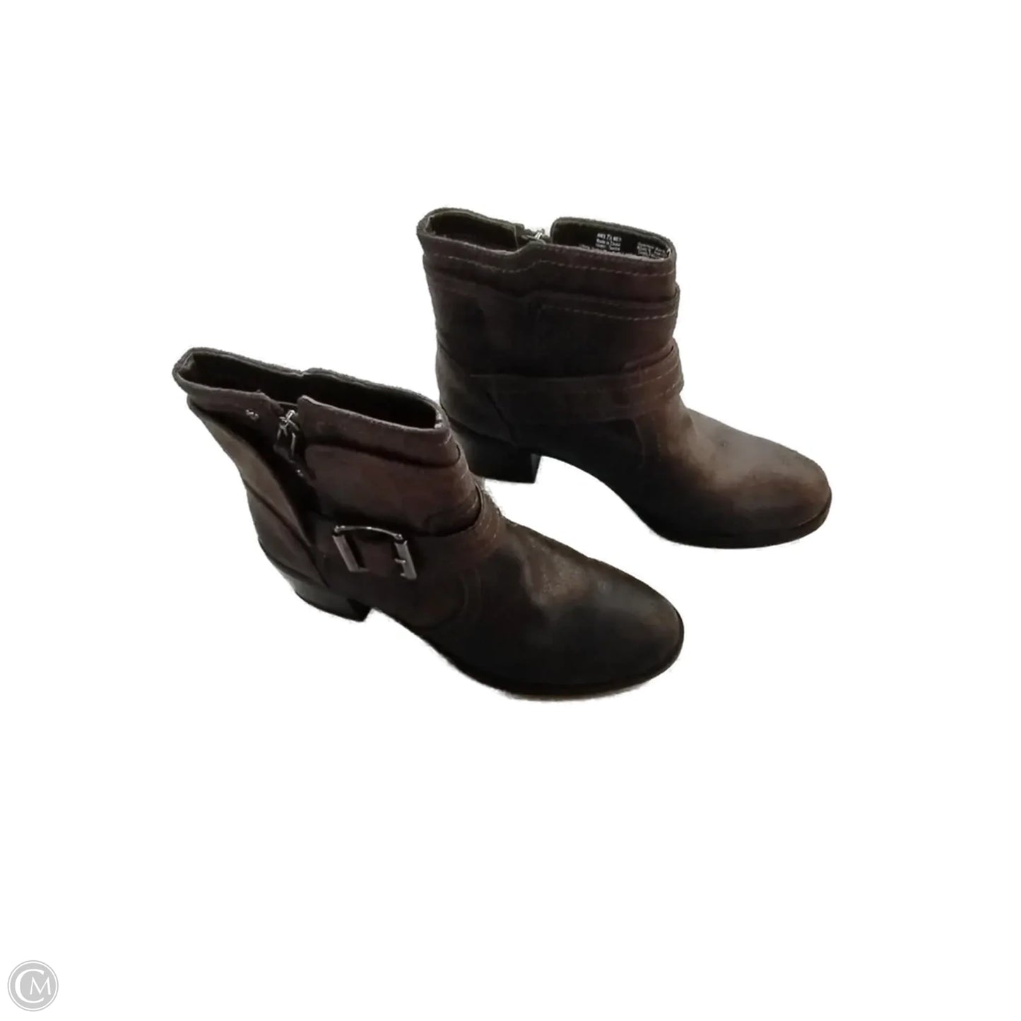 Boots Ankle Heels By Clothes Mentor In Brown, Size: 7.5
