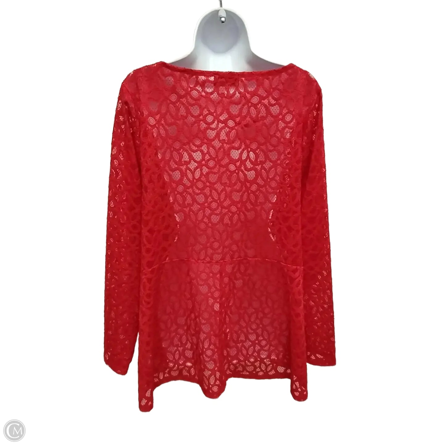 Top Long Sleeve By Lane Bryant In Red, Size: 24