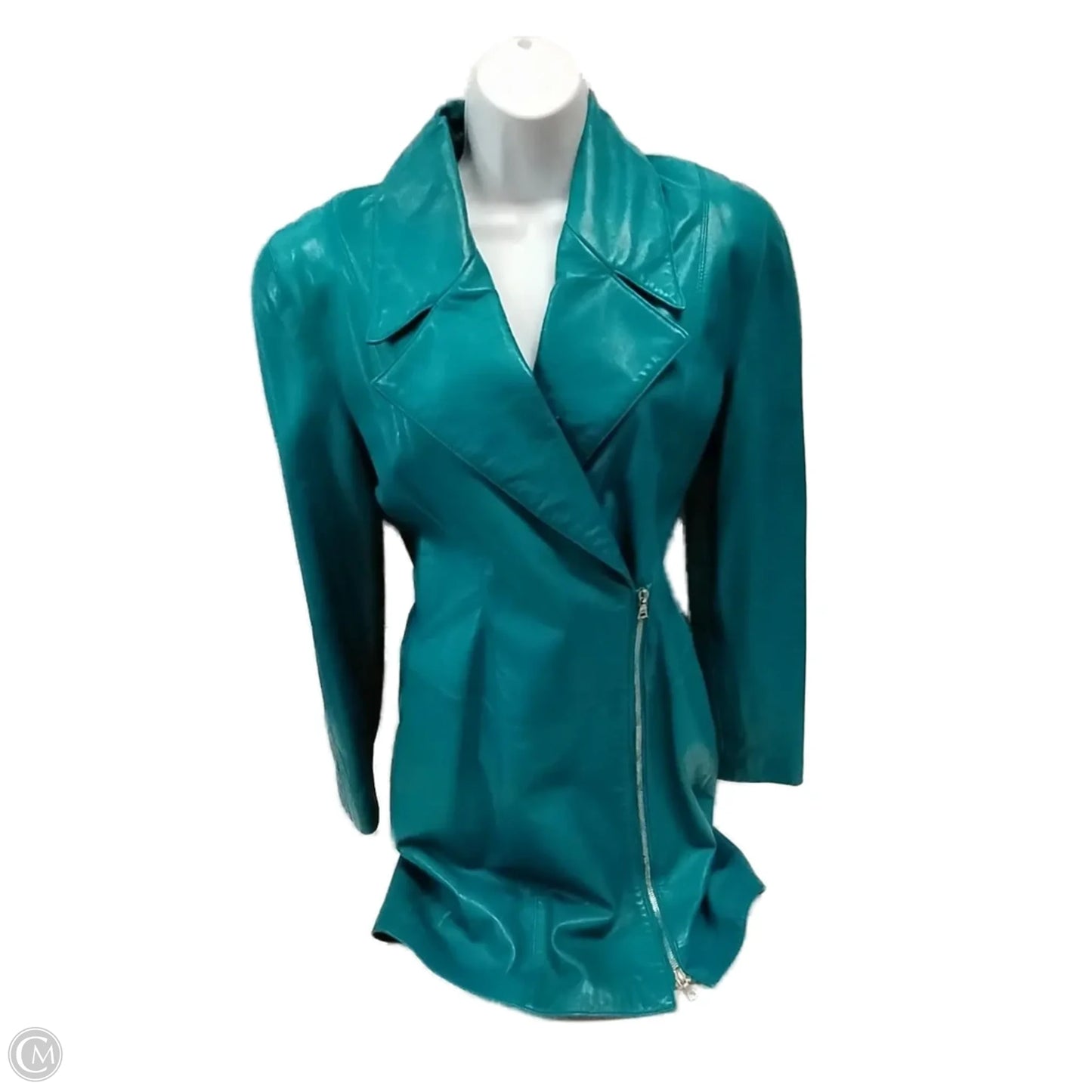 Coat Leather By Clothes Mentor In Aqua, Size: M