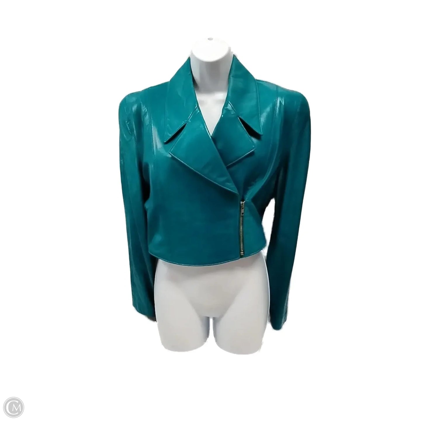 Jacket Leather By Clothes Mentor In Aqua, Size: S