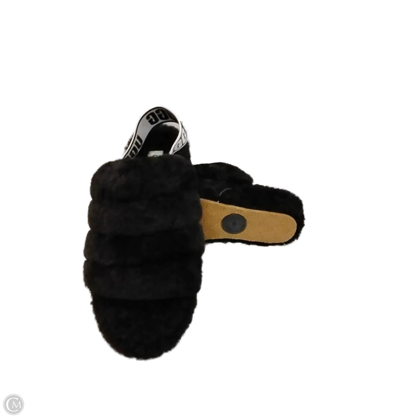 Slippers Designer By Ugg In Black, Size: 6