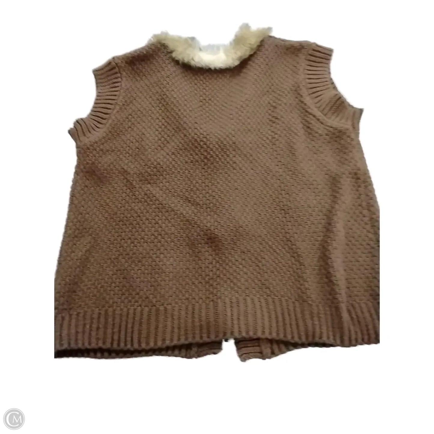 Vest Sweater By Clothes Mentor In Brown, Size: 2x