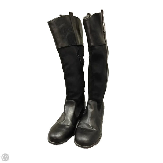 Boots Knee Flats By Clothes Mentor In Black, Size: 9