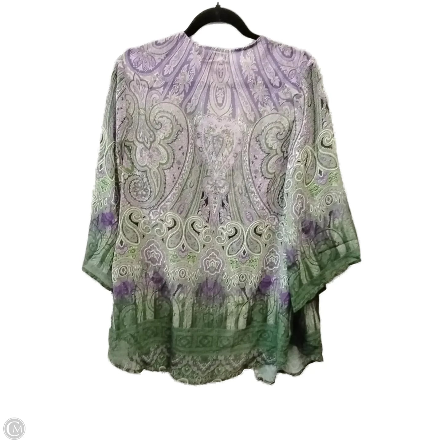 Shawl By One World In Green & Purple, Size: Xs