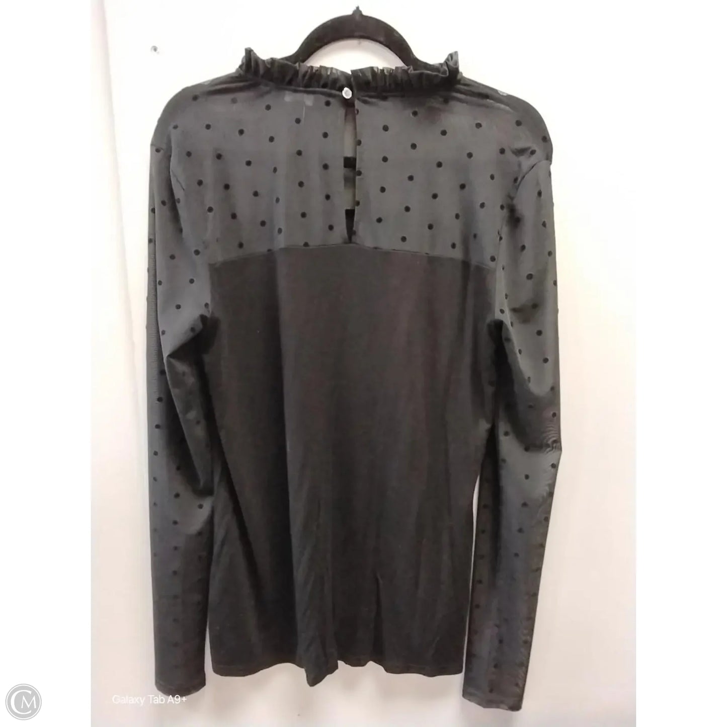 Blouse Long Sleeve By Long Tall Sally In Black, Size: M