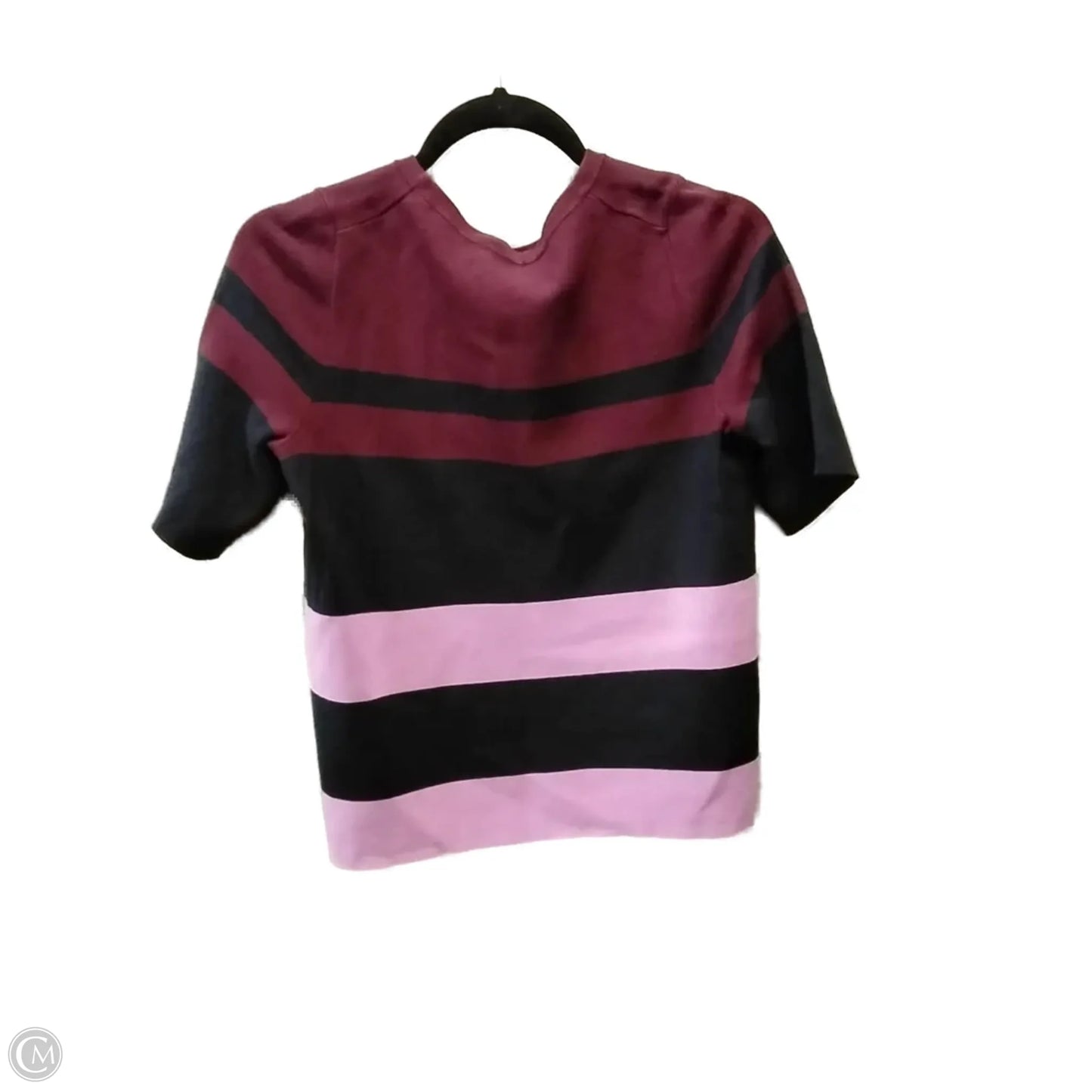 Sweater Short Sleeve By Ann Taylor In Striped Pattern, Size: S