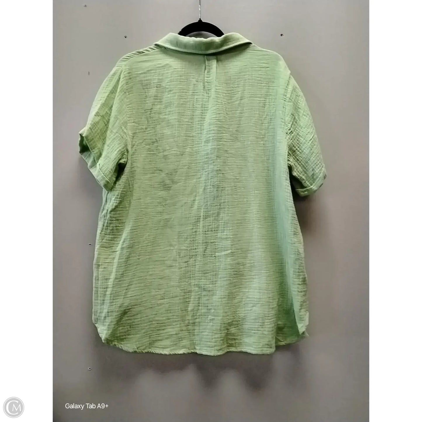 Blouse Short Sleeve By Heyson In Green, Size: 1x