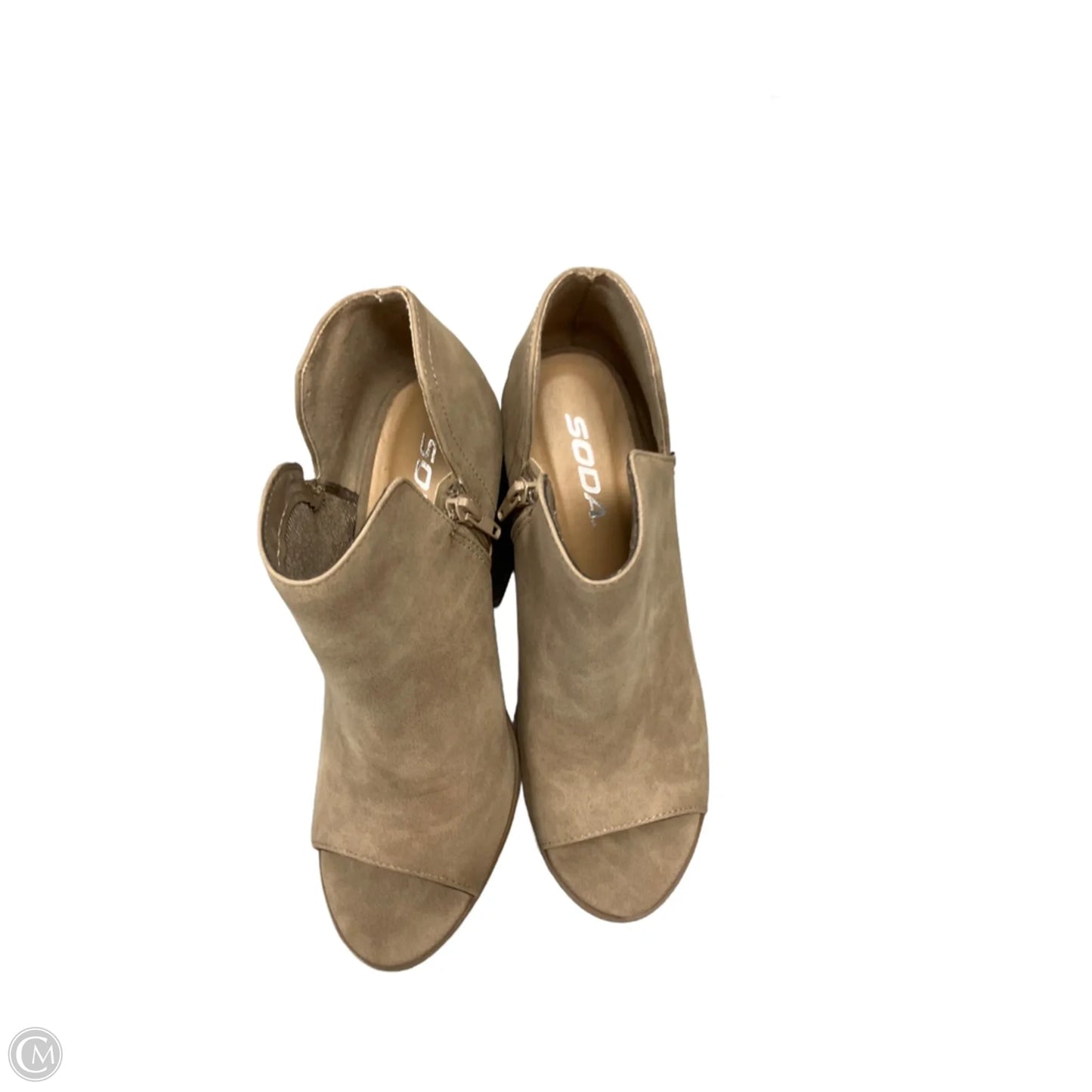 Shoes Heels Block By Soda In Brown, Size: 7.5