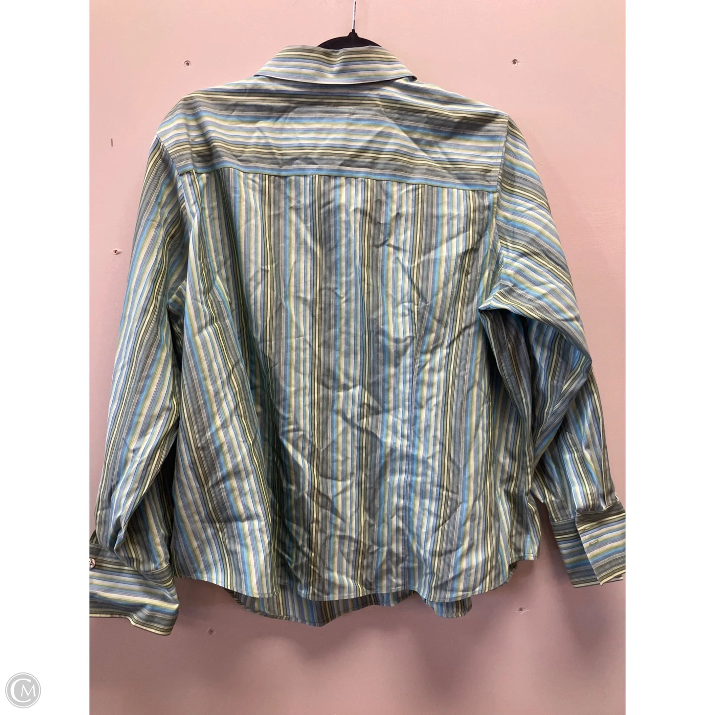 Blouse Long Sleeve By Talbots In Striped Pattern, Size: 18