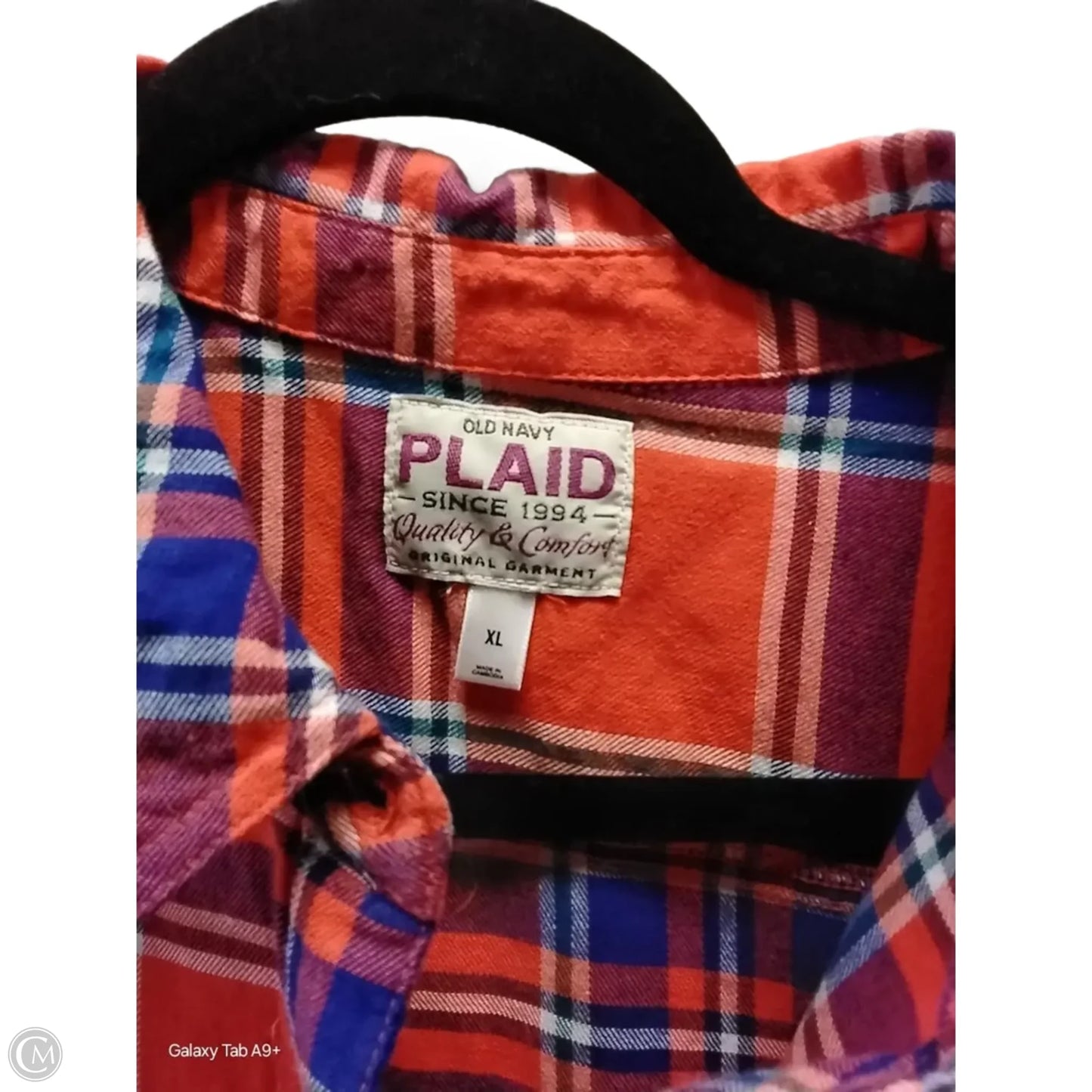 Top Long Sleeve By Old Navy In Plaid Pattern, Size: Xl