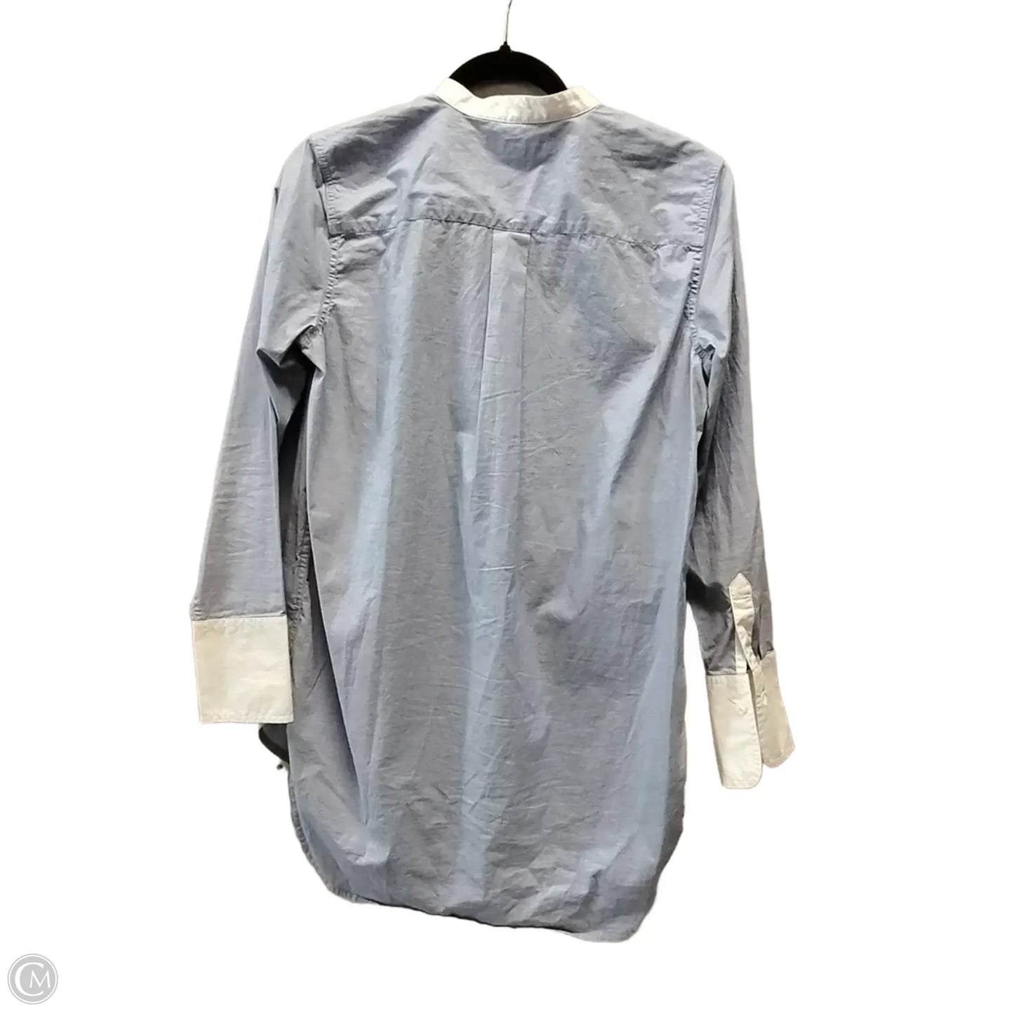 Top Long Sleeve By Banana Republic In Blue & White, Size: S