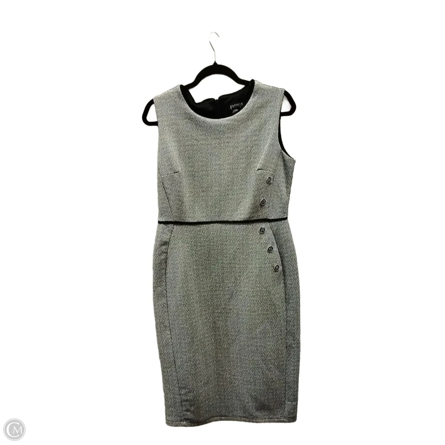 Dress Casual Midi By En Focus In Black & White, Size: 10