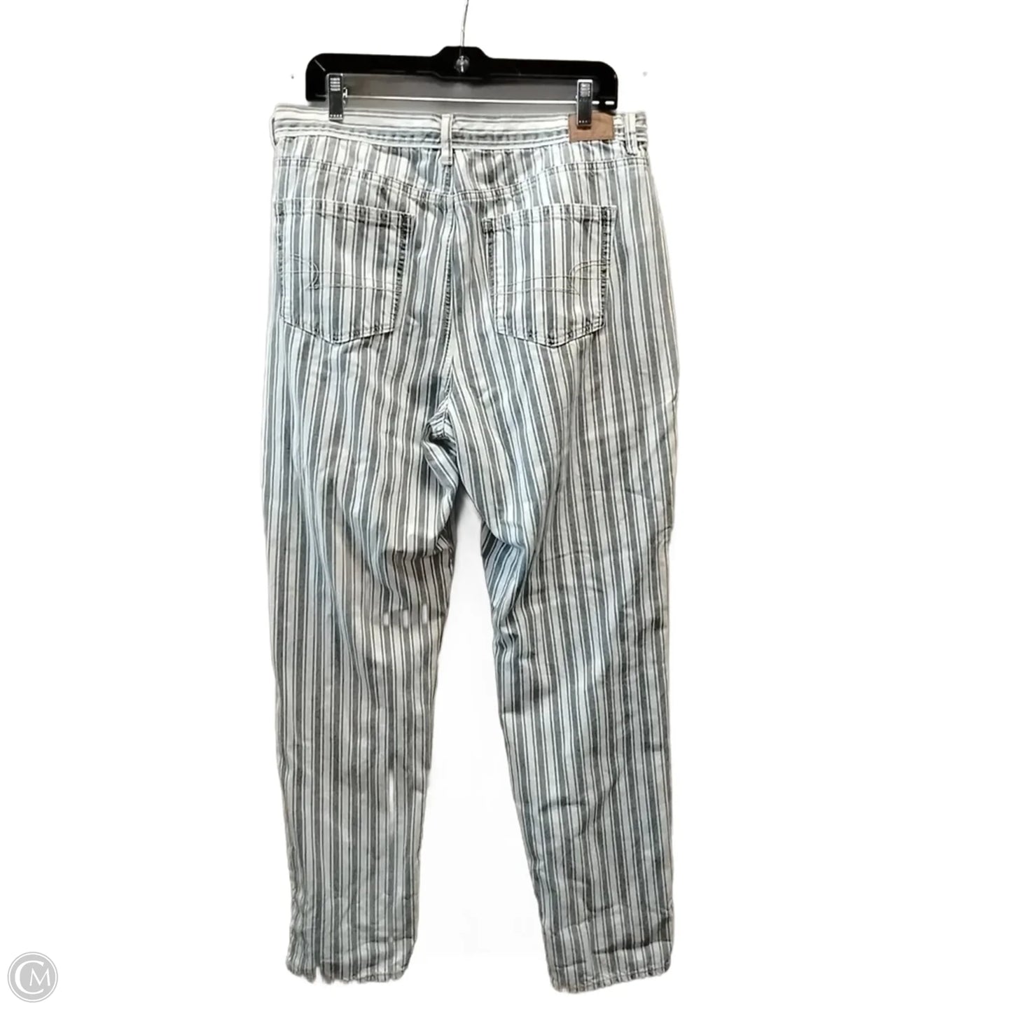 Jeans Straight By American Eagle In Blue & White, Size: 14