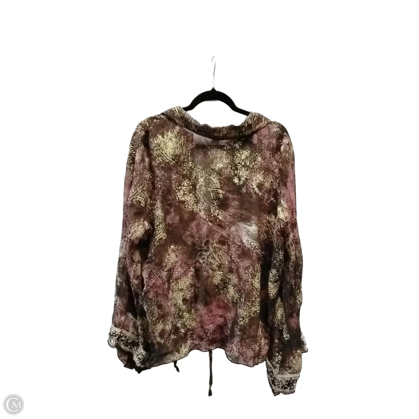 Blouse Long Sleeve By Clothes Mentor In Floral Print, Size: 1x