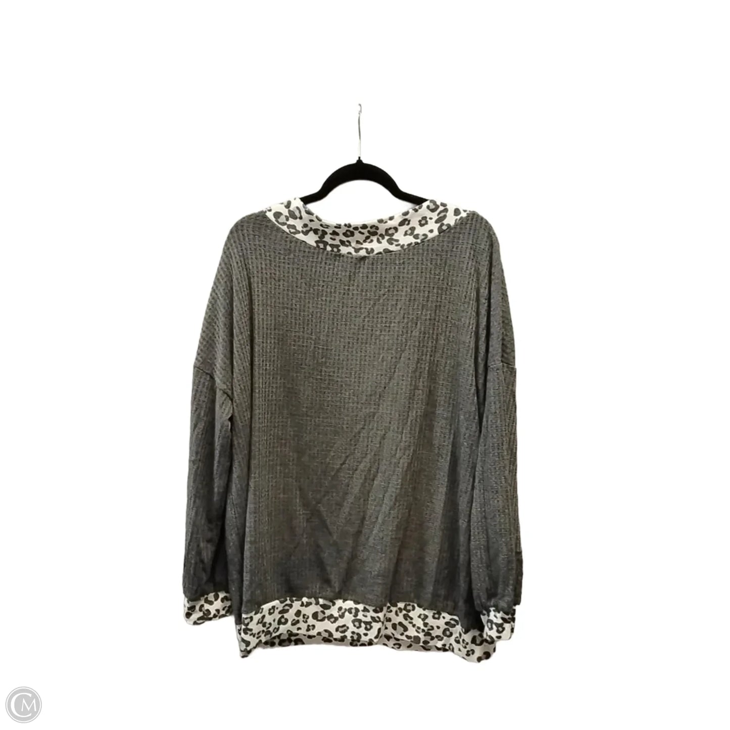 Top Long Sleeve By Bibi In Grey, Size: L