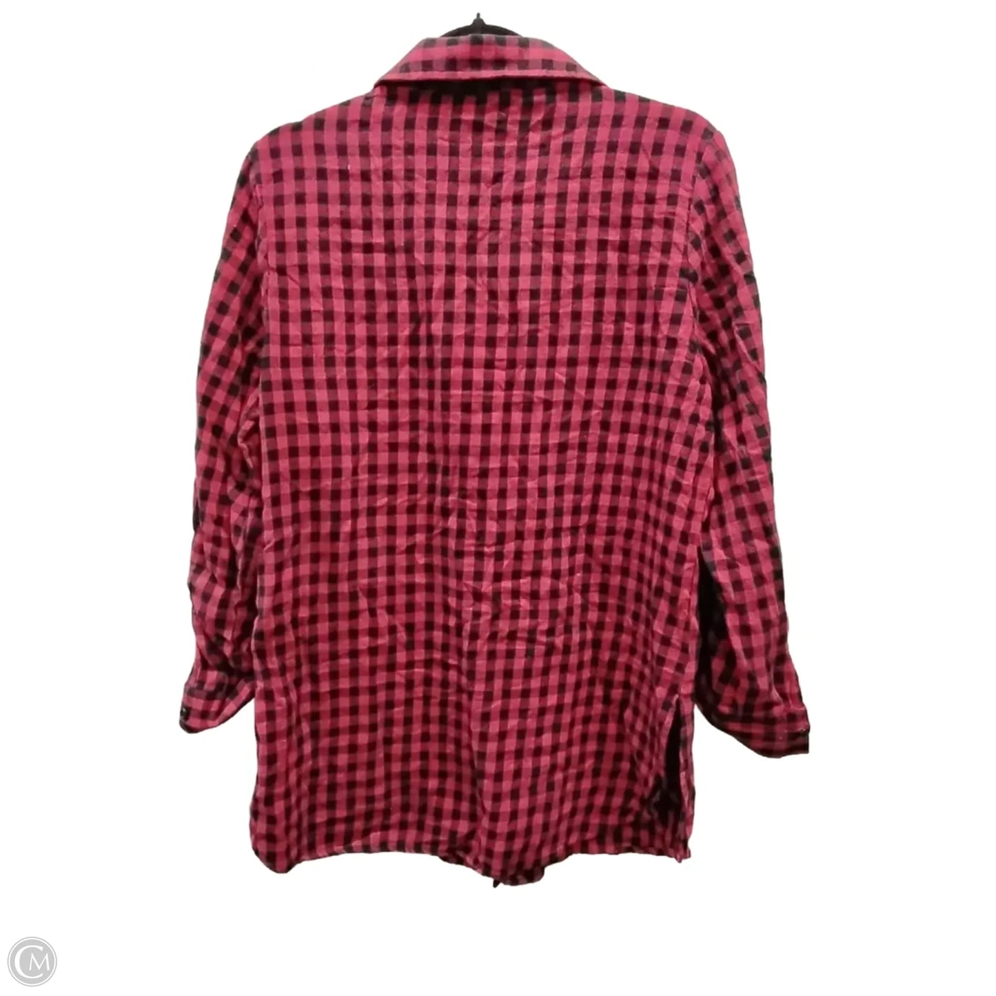 Top Long Sleeve By Clothes Mentor In Checkered Pattern, Size: L