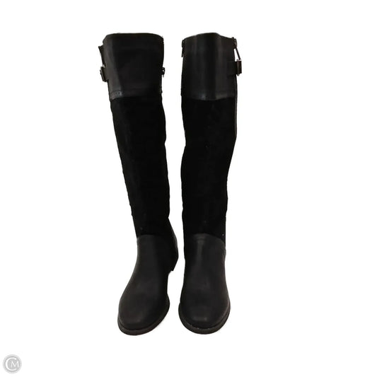 Boots Mid-calf Heels By Clothes Mentor In Black, Size: 9