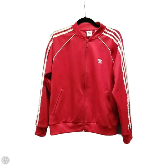 Athletic Jacket By Adidas In Red, Size: L