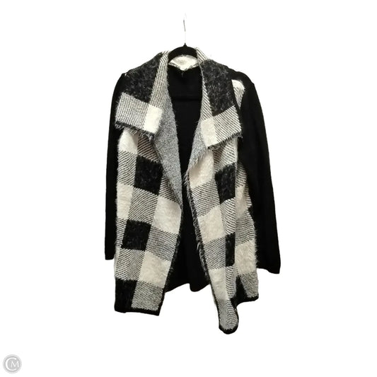 Sweater Cardigan By Clothes Mentor In Black & White, Size: L