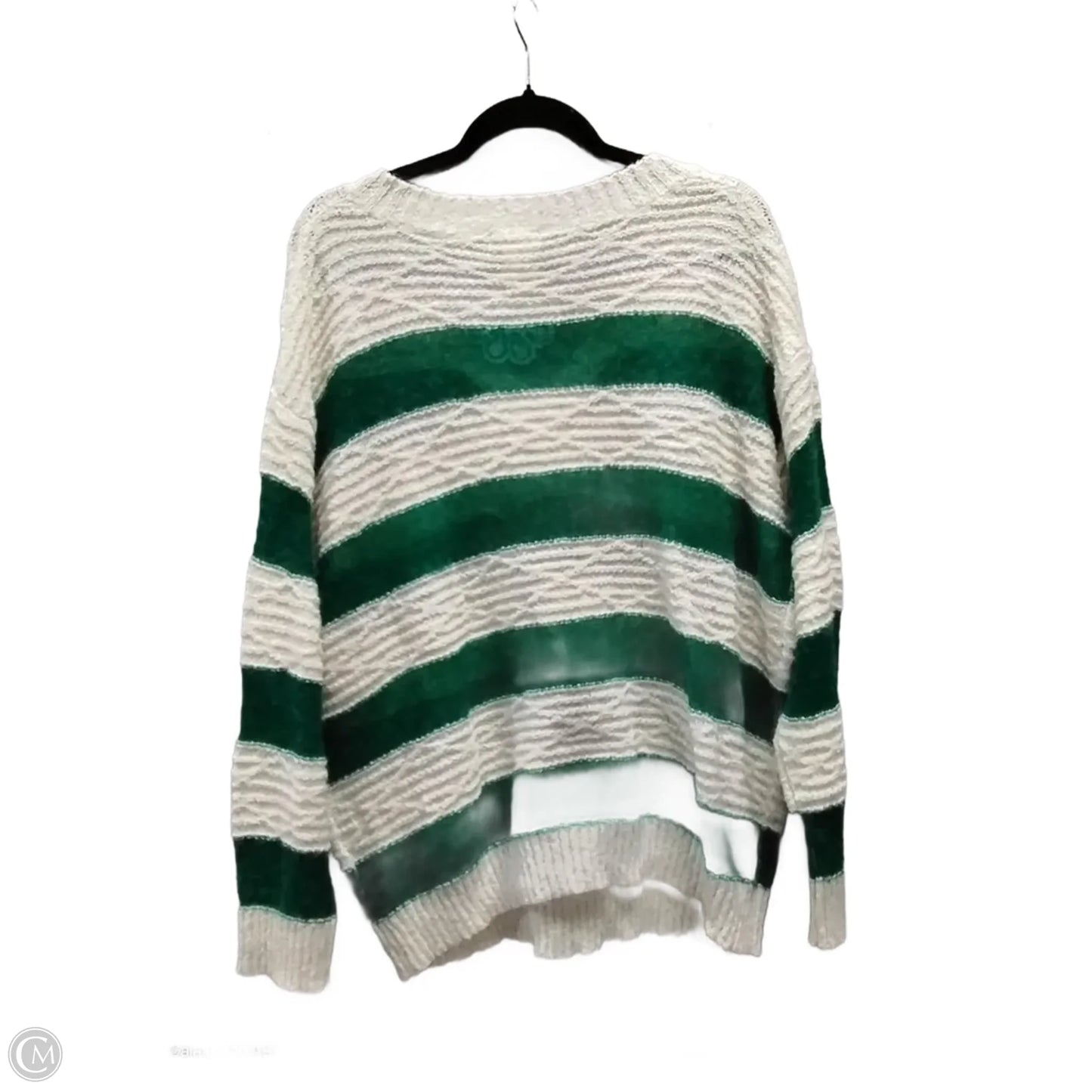 Sweater By Main Strip In Green & White, Size: S