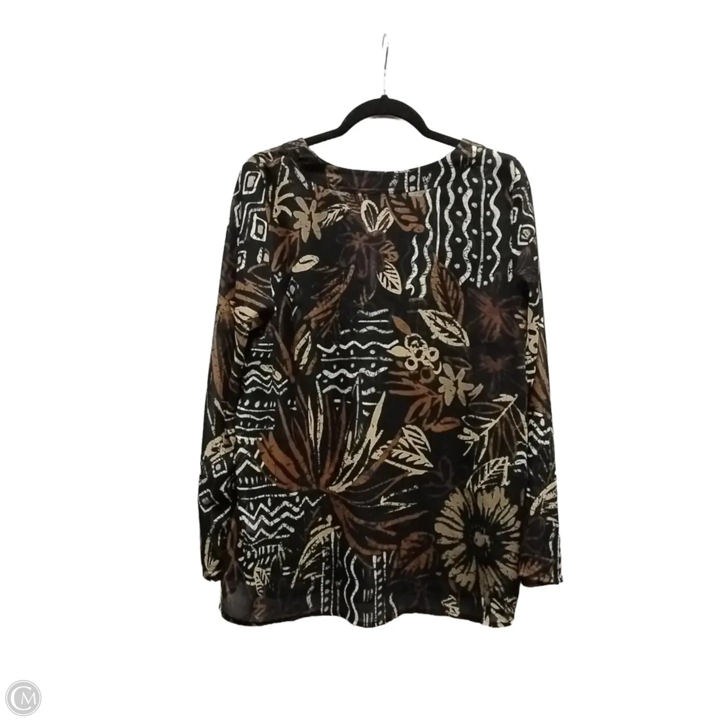 Blouse Long Sleeve By Susan Graver In Multi-colored, Size: M