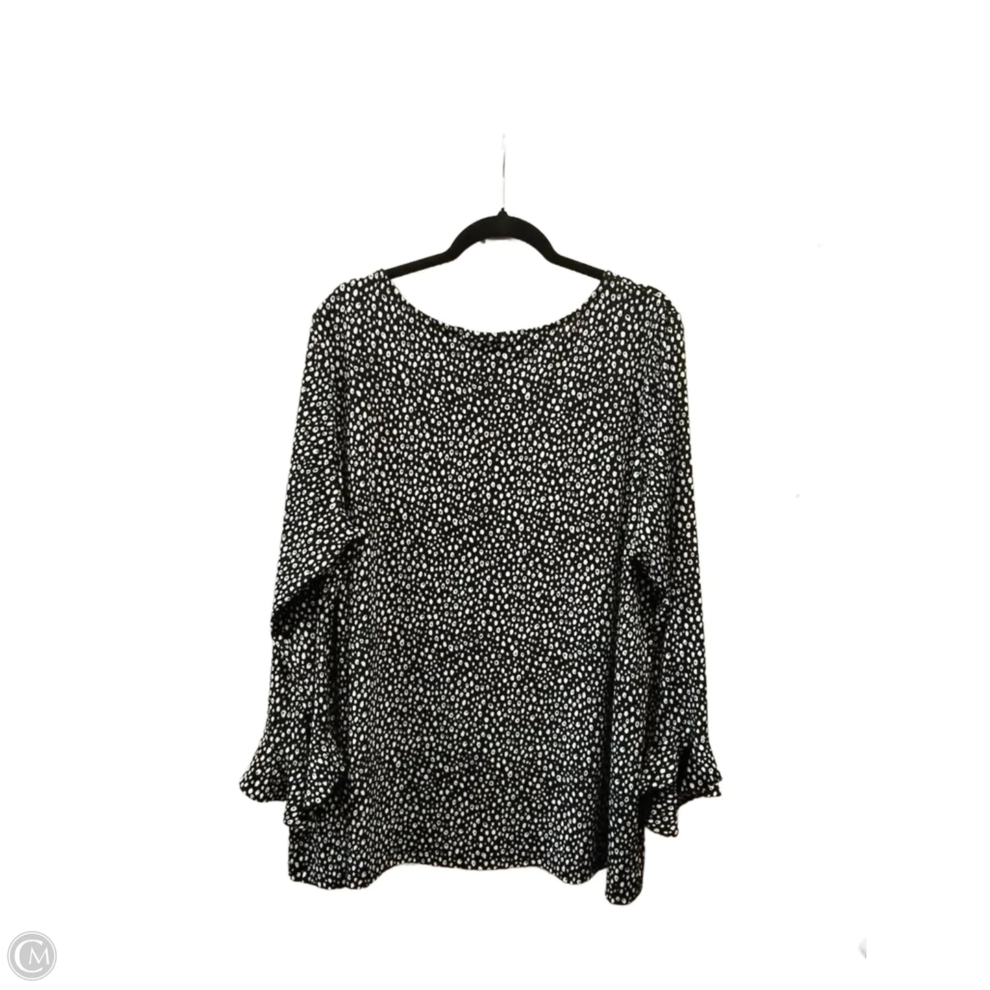 Top Long Sleeve By Susan Graver In Black & White, Size: 3x